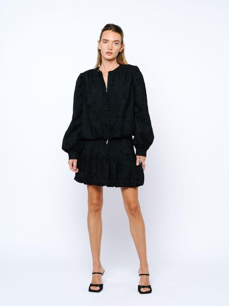 Ciebon Donna Bubble Hem Jacket - Black-Hand In Pocket