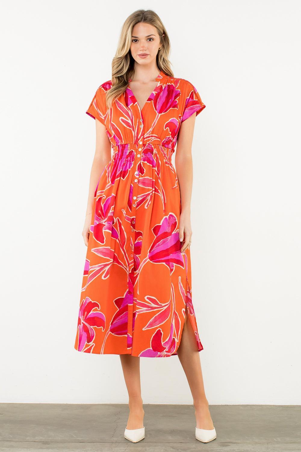 THML Eden Midi Dress- RA-Hand In Pocket