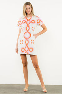 THML Hazel Embroidered Dress- Cream-Hand In Pocket