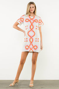 THML Hazel Embroidered Dress- Cream-Hand In Pocket