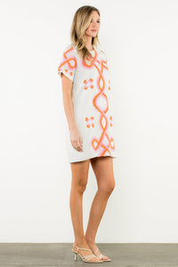 THML Hazel Embroidered Dress- Cream-Hand In Pocket