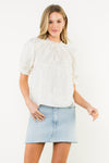 THML Eleana Floral Top - Cream-Hand In Pocket