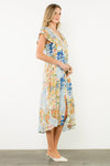 THML Kennedy V Neck Floral Dress- Cream-Hand In Pocket