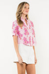 THML Quinn SS Button Down- Pink-Hand In Pocket