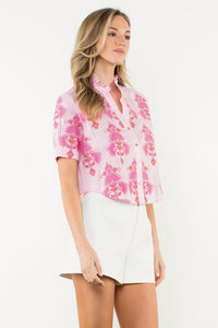 THML Quinn SS Button Down- Pink-Hand In Pocket