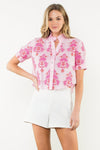 THML Quinn SS Button Down- Pink-Hand In Pocket
