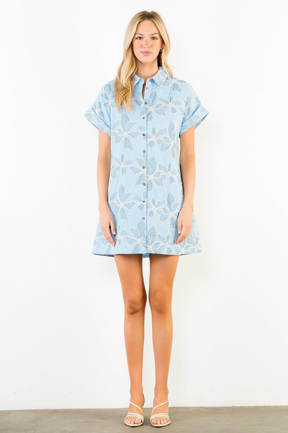 THML Ophelia Dress - Blue-Hand In Pocket