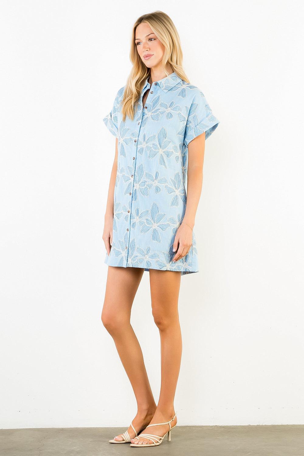 THML Ophelia Dress - Blue-Hand In Pocket