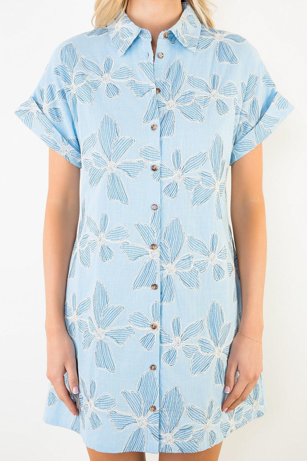 THML Ophelia Dress - Blue-Hand In Pocket