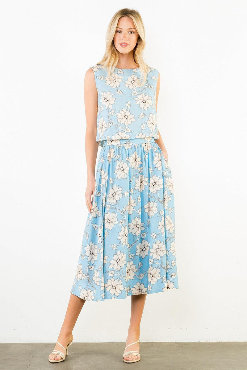 THML Giselle Skirt - Blue-Hand In Pocket