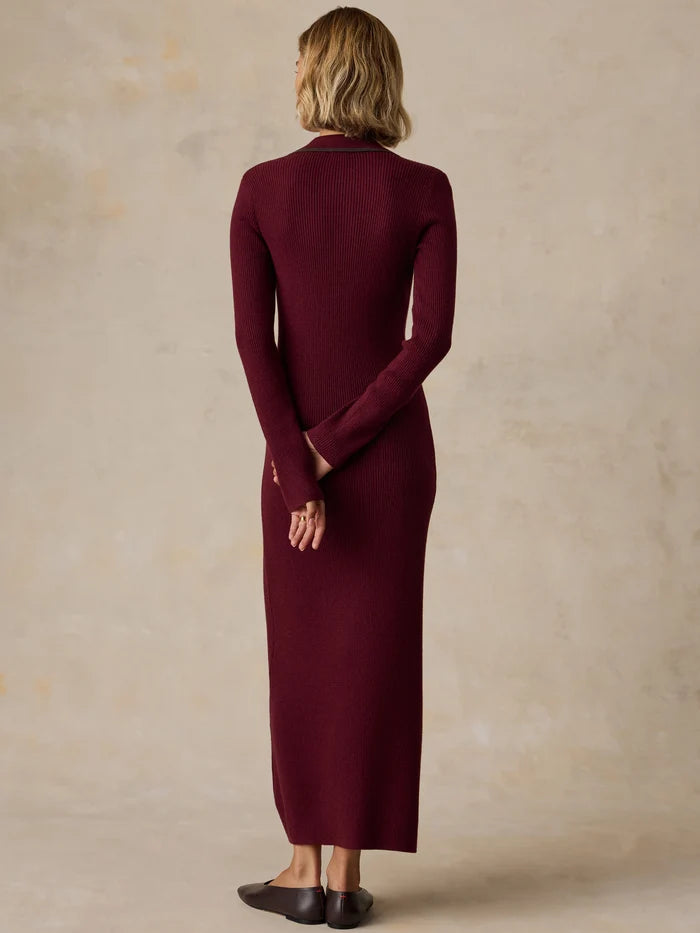Faherty Throwback Sweater Dress - Merlot-Hand In Pocket