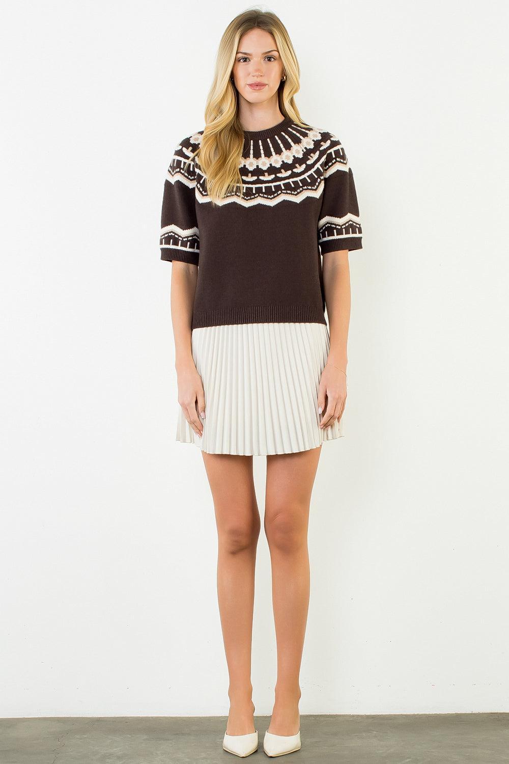 THML Margo Sweater - Brown-Hand In Pocket