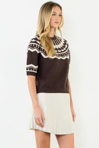 THML Margo Sweater - Brown-Hand In Pocket