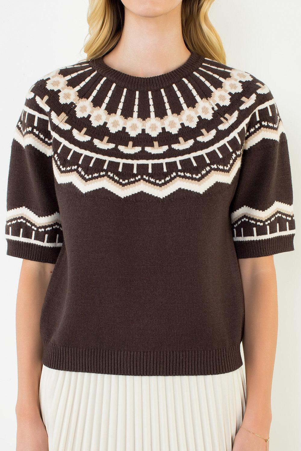 THML Margo Sweater - Brown-Hand In Pocket