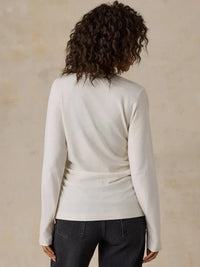 Faherty Cotton Hemp LS Top - White-Hand In Pocket