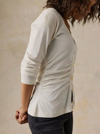 Faherty Cotton Hemp LS Top - White-Hand In Pocket