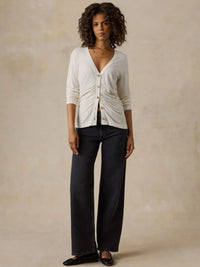 Faherty Cotton Hemp LS Top - White-Hand In Pocket