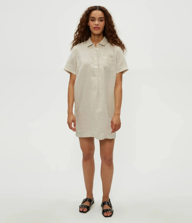 Michael Stars Ola Utility Dress- Windchime-Hand In Pocket
