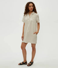 Michael Stars Ola Utility Dress- Windchime-Hand In Pocket