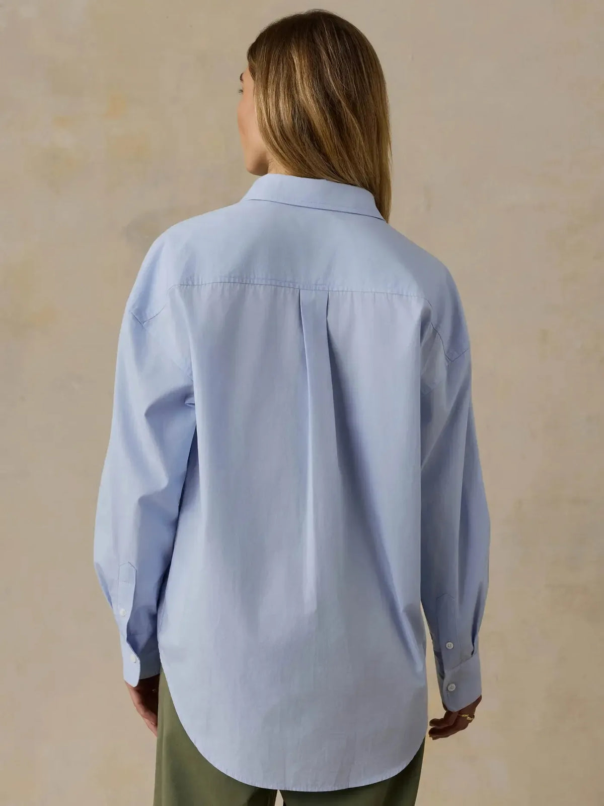 Faherty Coastal Poplin Shirt - Blue Current-Hand In Pocket