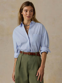 Faherty Coastal Poplin Shirt - Blue Current
