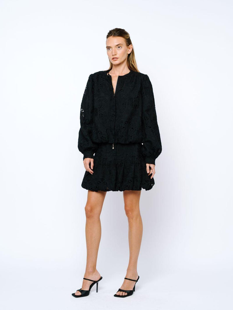 Ciebon Donna Bubble Hem Jacket - Black-Hand In Pocket