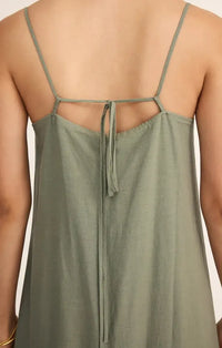 Z Supply Coast Maxi Dress- Avocado-Hand In Pocket