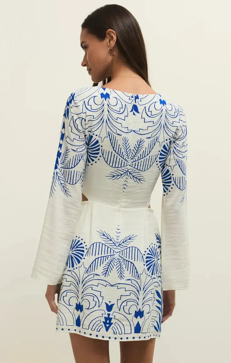 Z Supply Tahina Mini Dress- Nautical-Hand In Pocket