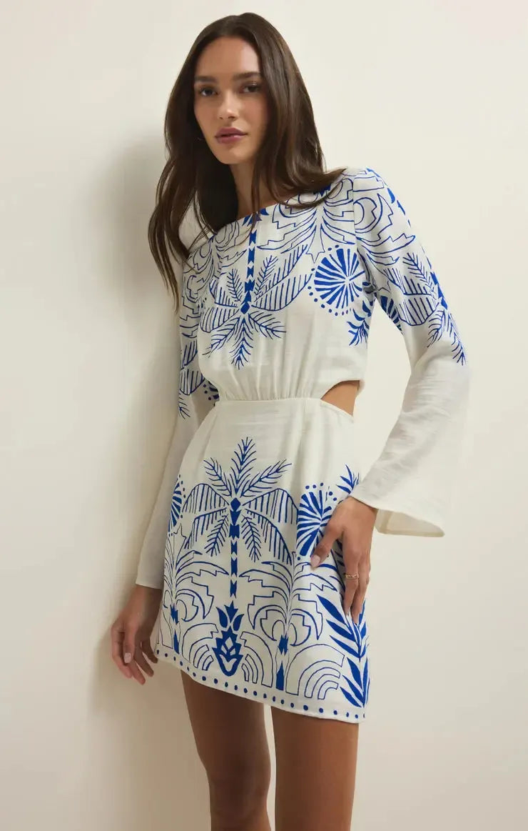 Z Supply Tahina Mini Dress- Nautical-Hand In Pocket