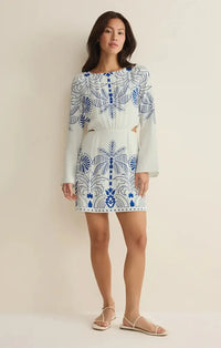 Z Supply Tahina Mini Dress- Nautical-Hand In Pocket