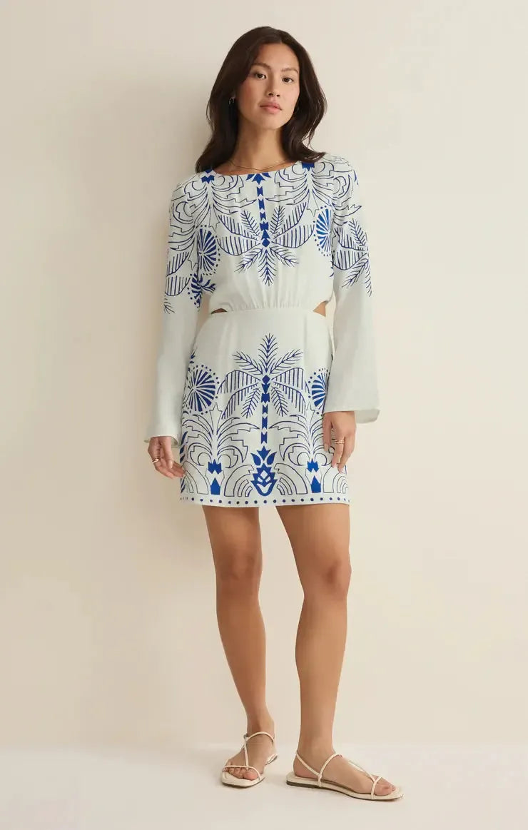 Z Supply Tahina Mini Dress- Nautical-Hand In Pocket