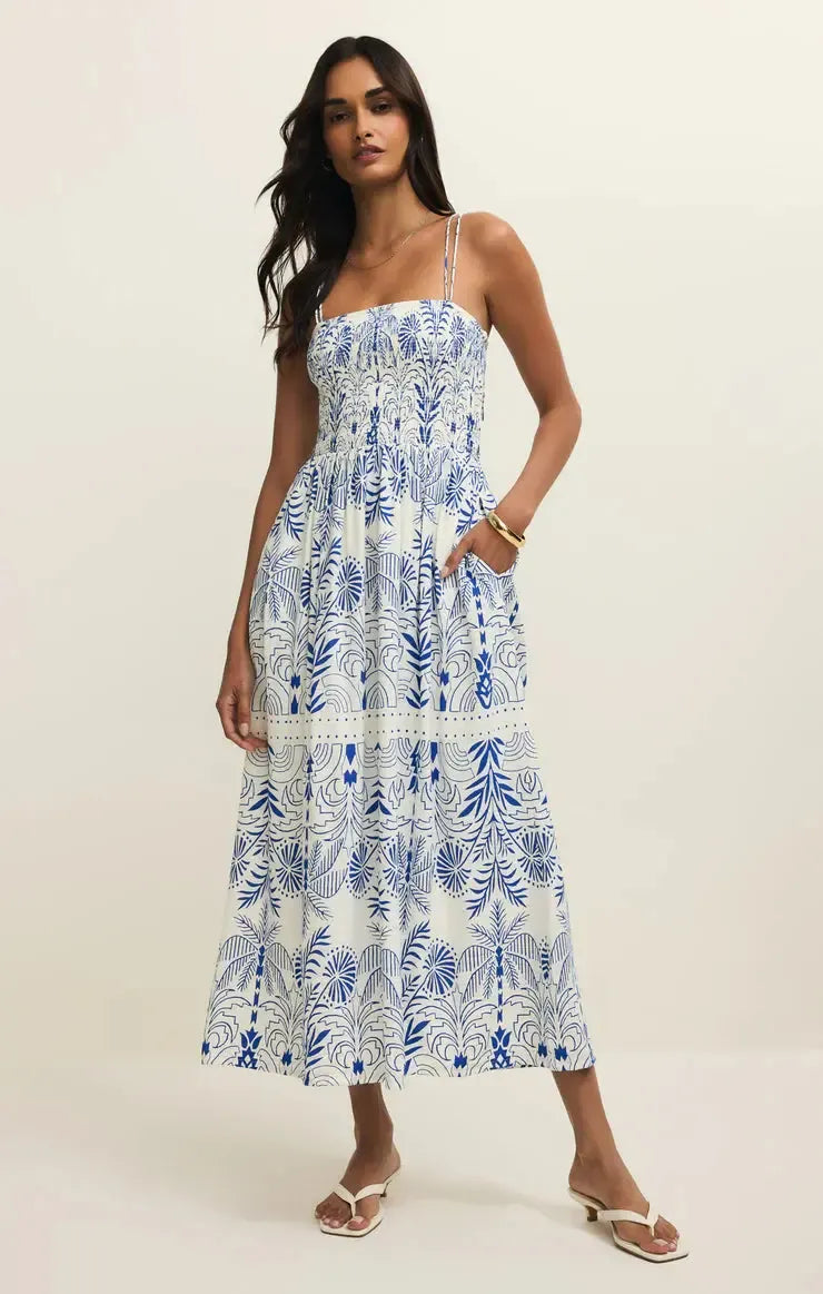 Z Supply Nadine Maxi Dress- Nautical-Hand In Pocket