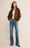 Z Supply Heritage Suede Jacket- Coconut-Hand In Pocket