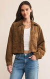Z Supply Heritage Suede Jacket- Coconut-Hand In Pocket