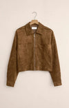 Z Supply Heritage Suede Jacket- Coconut-Hand In Pocket