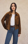 Z Supply Heritage Suede Jacket- Coconut-Hand In Pocket