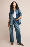 Z Supply On the Road Color Block Chore Jacket- Indigo-Hand In Pocket