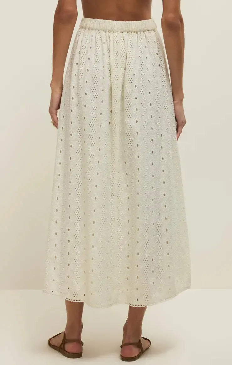 Z Supply Bria Eyelet Skirt - White-Hand In Pocket