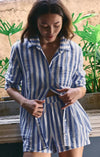 Z Supply Saturdays Stripe Shirt- White-Hand In Pocket