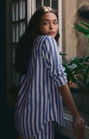 Z Supply Saturdays Stripe Shirt- White-Hand In Pocket