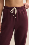 Z Supply Stadium Jogger- Merlot-Hand In Pocket