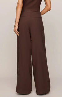 Z Supply Magnolia Linen Pant - Chocolate Cherry-Hand In Pocket