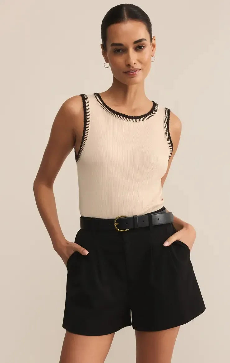 Z Supply Social Tank - Crystal-Hand In Pocket