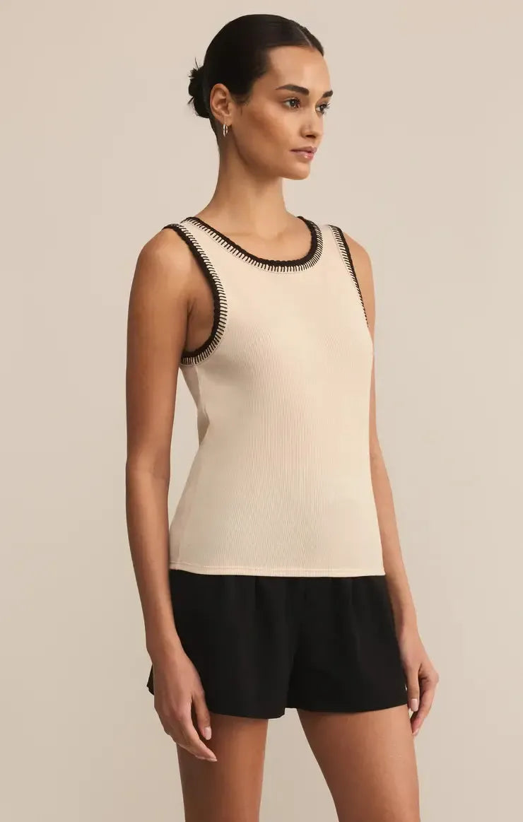 Z Supply Social Tank - Crystal-Hand In Pocket