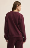 Z Supply Boyfriend Sweatshirt- Merlot-Hand In Pocket
