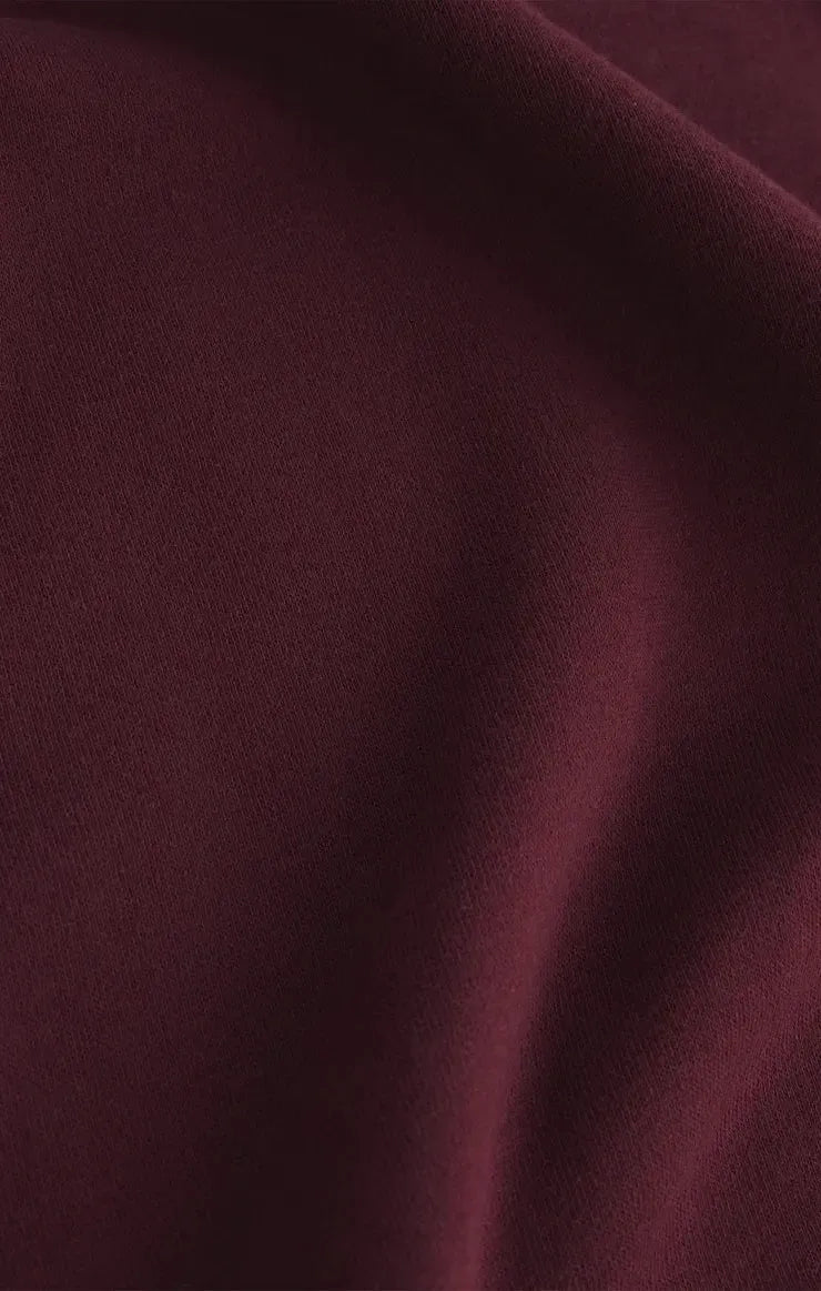 Z Supply Boyfriend Sweatshirt- Merlot-Hand In Pocket