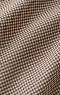 Z Supply On Duty Gingham Button Up Top - Dark Chocolate-Hand In Pocket
