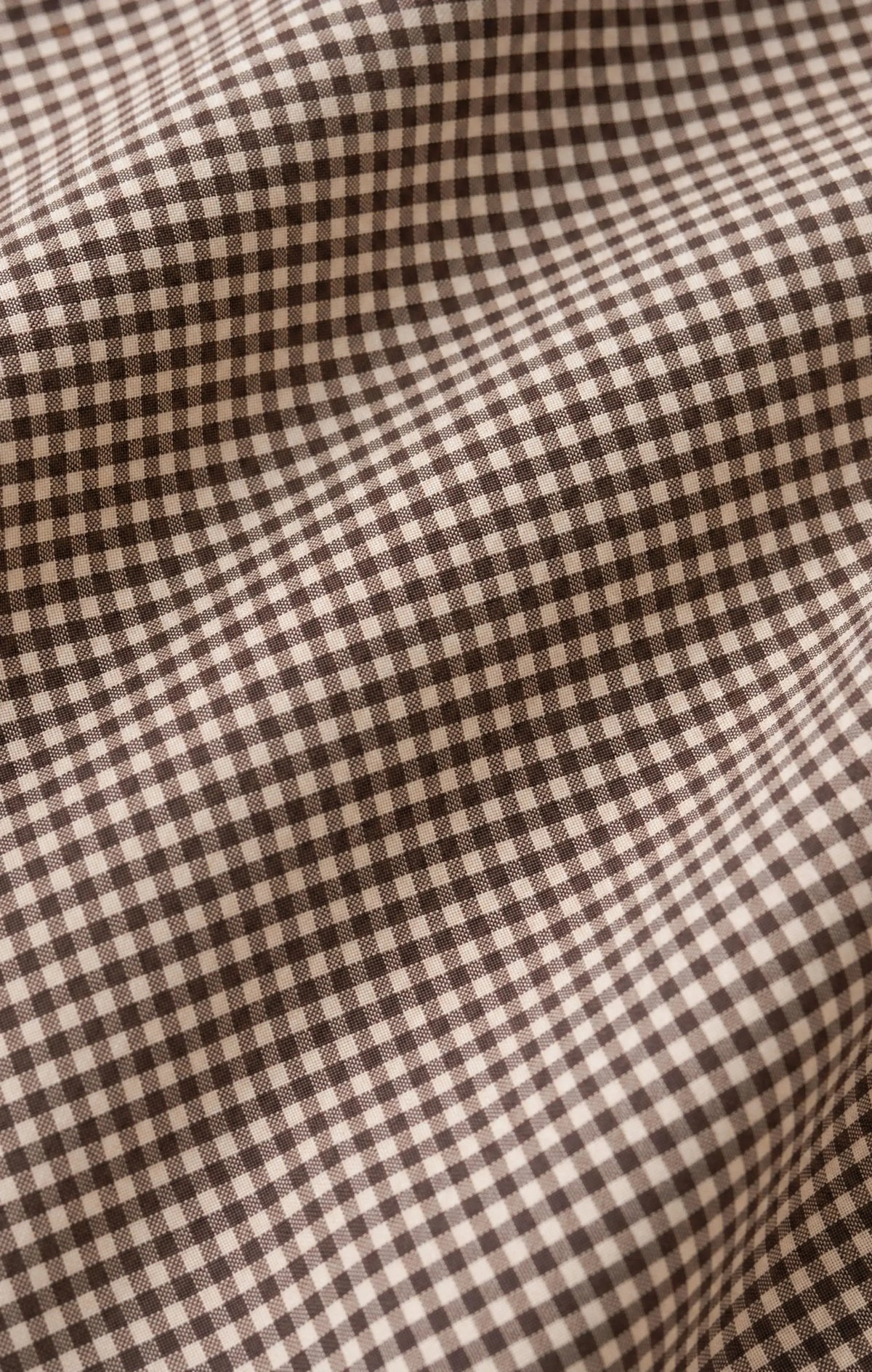 Z Supply On Duty Gingham Button Up Top - Dark Chocolate-Hand In Pocket