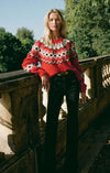 Z Supply Adornment Sweater- Festive Red-Hand In Pocket