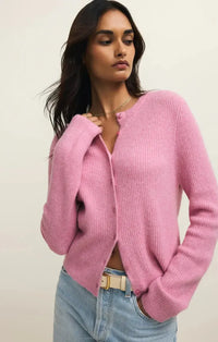 Z Supply Medina Cardigan - Pink Crush-Hand In Pocket